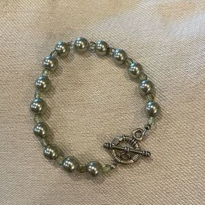 Faux Pearl and Crystal Bracelet - handmade, new